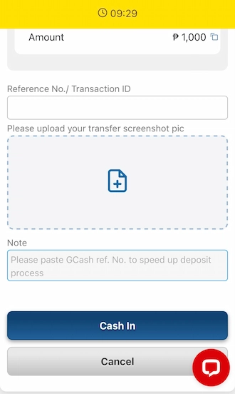 Step 5: Return to the deposit page and fill in the deposit information in the blank boxes. 