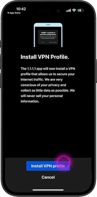 Step 4: Click "Install VPN profile".