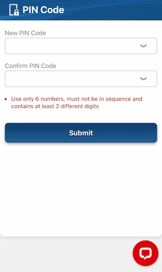 Step 3: enter the PIN code you want to create and re-enter it to confirm. 